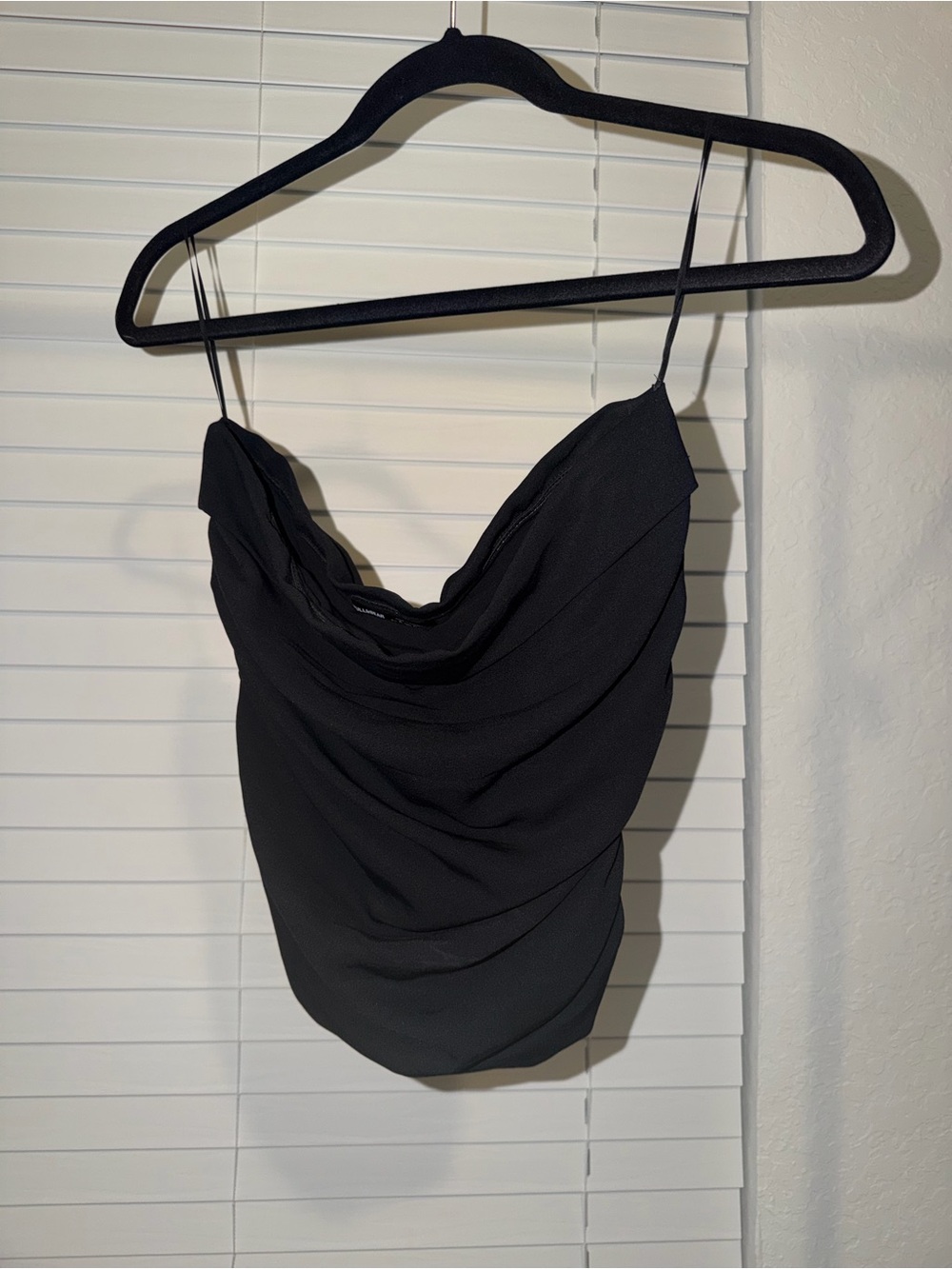 Women’s Black Draped Tube Top